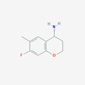 molecular formula C10H12FNO B13034970 7-Fluoro-6-methylchroman-4-amine 