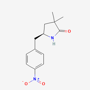 molecular formula C13H16N2O3 B13034971 (S)-3,3-Dimethyl-5-(4-nitrobenzyl)pyrrolidin-2-one 