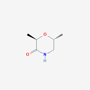 molecular formula C6H11NO2 B13034974 (2R,6R)-2,6-dimethylmorpholin-3-one 