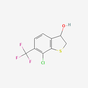 molecular formula C9H6ClF3OS B13035032 7-Chloro-6-(trifluoromethyl)-2,3-dihydrobenzo[B]thiophen-3-OL 