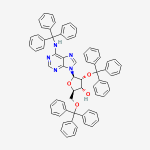 molecular formula C67H55N5O4 B13035076 (2R,3R,4R,5R)-5-(6-(Tritylamino)-9H-purin-9-YL)-4-(trityloxy)-2-((trityloxy)methyl)tetrahydrofuran-3-OL 