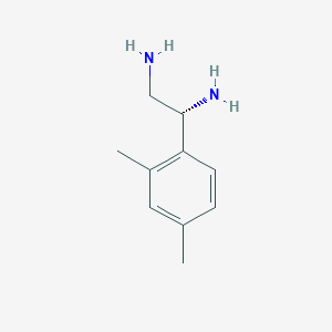 molecular formula C10H16N2 B13035090 (1R)-1-(2,4-Dimethylphenyl)ethane-1,2-diamine 