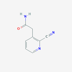 molecular formula C8H7N3O B13035105 2-(2-Cyanopyridin-3-yl)acetamide 