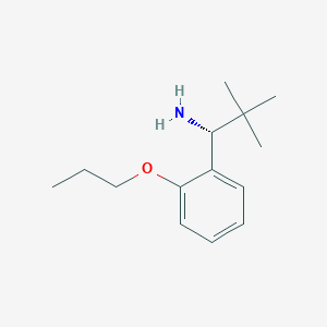 molecular formula C14H23NO B13035109 (R)-2,2-Dimethyl-1-(2-propoxyphenyl)propan-1-amine 