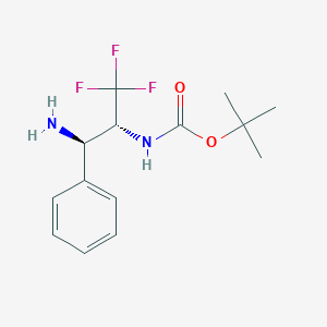 molecular formula C14H19F3N2O2 B13035114 Tert-butyl ((2R,3R)-3-amino-1,1,1-trifluoro-3-phenylpropan-2-YL)carbamate 