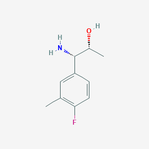 molecular formula C10H14FNO B13035121 (1S,2R)-1-Amino-1-(4-fluoro-3-methylphenyl)propan-2-OL 