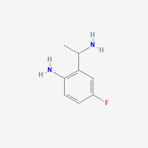 molecular formula C8H11FN2 B13035136 2-(1-Aminoethyl)-4-fluoroaniline 2hcl 