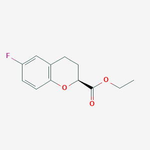 molecular formula C12H13FO3 B13035137 (S)-ethyl 6-fluorochroman-2-carboxylate 