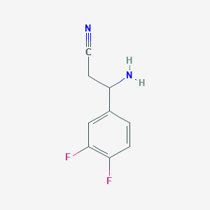 molecular formula C9H8F2N2 B13035153 3-Amino-3-(3,4-difluorophenyl)propanenitrile 