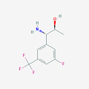 molecular formula C10H11F4NO B13035177 (1S,2S)-1-Amino-1-[3-fluoro-5-(trifluoromethyl)phenyl]propan-2-OL 