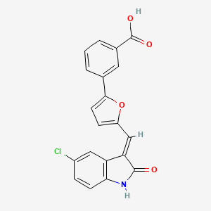 (E)-3-(5-((5-chloro-2-oxoindolin-3-ylidene)methyl)furan-2-yl)benzoic acid