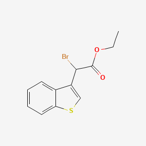 molecular formula C12H11BrO2S B13035191 Ethyl 2-(benzo[B]thiophen-3-YL)-2-bromoacetate 