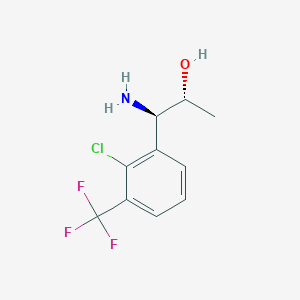 molecular formula C10H11ClF3NO B13035268 (1R,2R)-1-Amino-1-[2-chloro-3-(trifluoromethyl)phenyl]propan-2-OL 