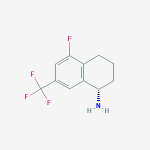 molecular formula C11H11F4N B13035333 (S)-5-Fluoro-7-(trifluoromethyl)-1,2,3,4-tetrahydronaphthalen-1-amine 