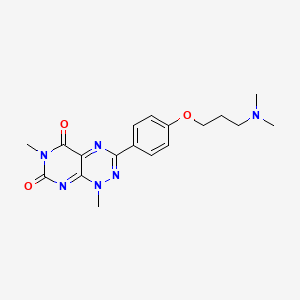 molecular formula C18H22N6O3 B13035358 3-(4-(3-(Dimethylamino)propoxy)phenyl)-1,6-dimethylpyrimido[5,4-e][1,2,4]triazine-5,7(1H,6H)-dione 