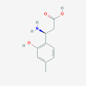 molecular formula C10H13NO3 B13035362 (3S)-3-Amino-3-(2-hydroxy-4-methylphenyl)propanoic acid 