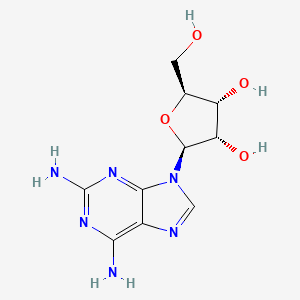 molecular formula C10H14N6O4 B13035375 (2S,3S,4R,5S)-2-(2,6-Diamino-9H-purin-9-yl)-5-(hydroxymethyl)tetrahydrofuran-3,4-diol 