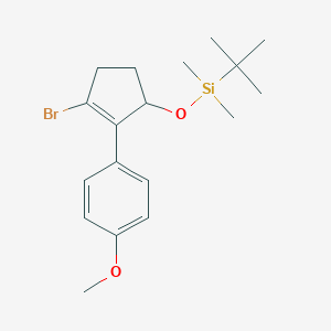 ((3-Bromo-2-(4-methoxyphenyl)cyclopent-2-EN-1-YL)oxy)(tert-butyl)dimethylsilane