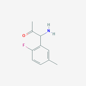 molecular formula C10H12FNO B13035420 1-Amino-1-(2-fluoro-5-methylphenyl)acetone 