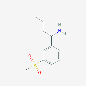 molecular formula C11H17NO2S B13035454 1-(3-(Methylsulfonyl)phenyl)butan-1-aminehcl 