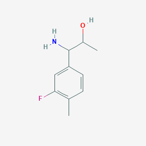 molecular formula C10H14FNO B13035456 1-Amino-1-(3-fluoro-4-methylphenyl)propan-2-OL 