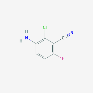 molecular formula C7H4ClFN2 B13035461 3-Amino-2-chloro-6-fluorobenzonitrile 