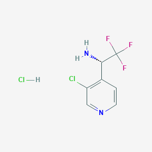 molecular formula C7H7Cl2F3N2 B13035464 (S)-1-(3-Chloropyridin-4-YL)-2,2,2-trifluoroethan-1-amine hcl 