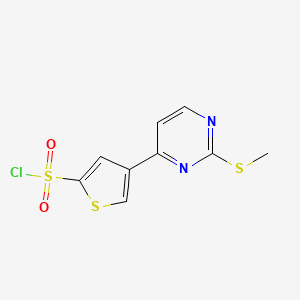 molecular formula C9H7ClN2O2S3 B1303557 4-(2-甲基硫代嘧啶-4-基)噻吩-2-磺酰氯 CAS No. 874841-65-3