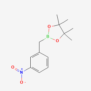 molecular formula C13H18BNO4 B13035588 4,4,5,5-Tetramethyl-2-[(3-nitrophenyl)methyl]-1,3,2-dioxaborolane 