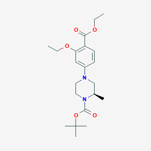 Tert-butyl (R)-4-(3-ethoxy-4-(ethoxycarbonyl)phenyl)-2-methylpiperazine-1-carboxylate