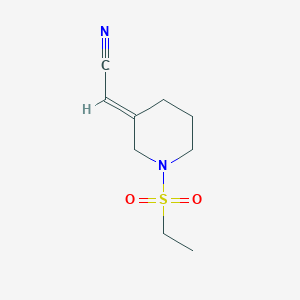 molecular formula C9H14N2O2S B13035710 2-(1-(Ethylsulfonyl)piperidin-3-ylidene)acetonitrile 