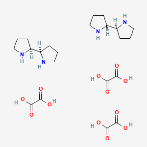 molecular formula C22H38N4O12 B13035719 rel-(R,S)-2,2'-Bipyrrolidinesesquioxalatesalt 