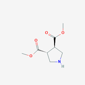 molecular formula C8H13NO4 B13035730 trans-Dimethyl pyrrolidine-3,4-dicarboxylate 