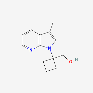 molecular formula C13H16N2O B13035749 [1-(3-Methyl-pyrrolo[2,3-b]pyridin-1-yl)-cyclobutyl]-methanol 