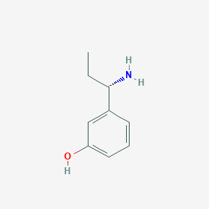 molecular formula C9H13NO B13035761 (S)-3-(1-Aminopropyl)phenol 