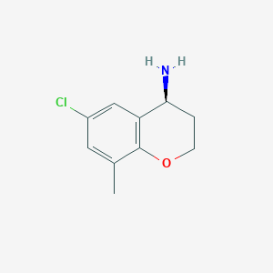 molecular formula C10H12ClNO B13035793 (S)-6-Chloro-8-methylchroman-4-amine 