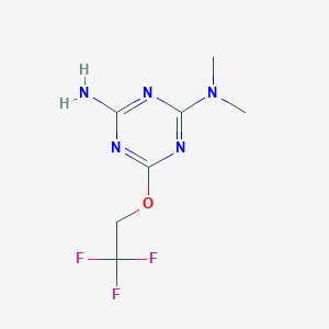 molecular formula C7H10F3N5O B130358 2-氨基-4-二甲氨基-6-三氟乙氧基-1,3,5-三嗪 CAS No. 145963-84-4