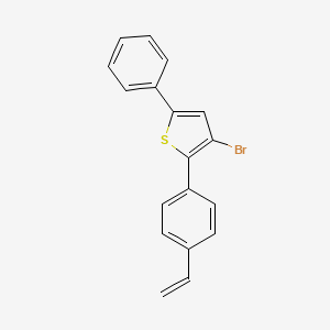 molecular formula C18H13BrS B13035815 3-Bromo-5-phenyl-2-(4-vinylphenyl)thiophene 