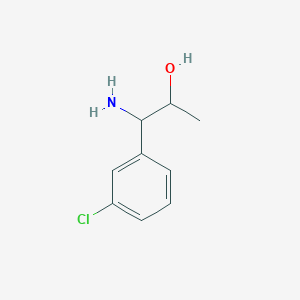 molecular formula C9H12ClNO B13035856 1-Amino-1-(3-chlorophenyl)propan-2-OL 