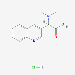 molecular formula C13H15ClN2O2 B13035875 2-(Dimethylamino)-2-(quinolin-3-YL)acetic acid hcl 