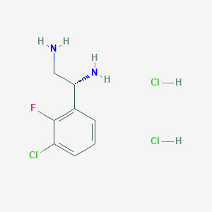 molecular formula C8H12Cl3FN2 B13035893 (1R)-1-(3-Chloro-2-fluorophenyl)ethane-1,2-diamine 2hcl 