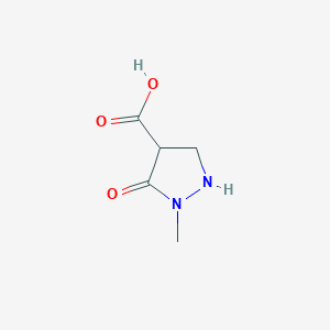 molecular formula C5H8N2O3 B13035936 1-Methyl-5-oxopyrazolidine-4-carboxylic acid 