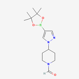 4-[4-(Tetramethyl-1,3,2-dioxaborolan-2-yl)pyrazol-1-yl]piperidine-1-carbaldehyde