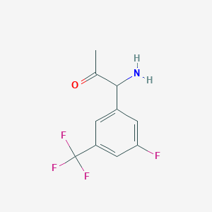 molecular formula C10H9F4NO B13035967 1-Amino-1-[3-fluoro-5-(trifluoromethyl)phenyl]acetone 