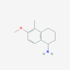 molecular formula C12H17NO B13036003 6-Methoxy-5-methyl-1,2,3,4-tetrahydronaphthalen-1-amine 