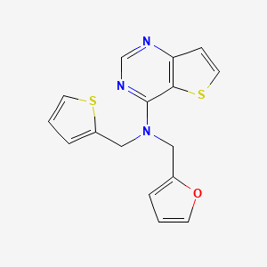 N-(furan-2-ylmethyl)-N-(thiophen-2-ylmethyl)thieno[3,2-d]pyrimidin-4-amine