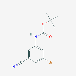 molecular formula C12H13BrN2O2 B13036028 tert-butyl N-(3-bromo-5-cyanophenyl)carbamate CAS No. 2092002-01-0