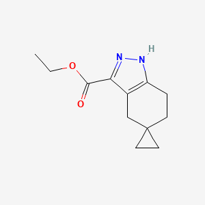 molecular formula C12H16N2O2 B13036032 Ethyl 1',4',6',7'-tetrahydrospiro[cyclopropane-1,5'-indazole]-3'-carboxylate 