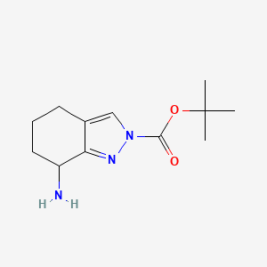 molecular formula C12H19N3O2 B13036037 Tert-butyl 7-amino-4,5,6,7-tetrahydro-2H-indazole-2-carboxylate 