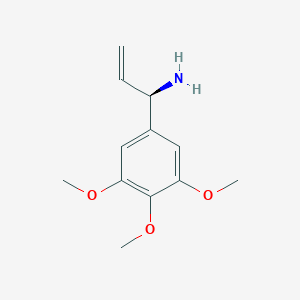 molecular formula C12H17NO3 B13036078 (1R)-1-(3,4,5-Trimethoxyphenyl)prop-2-enylamine 